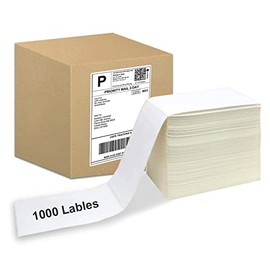 OausTect 4x6 Thermal Direct Shipping Labels,4000 Fanfold Labels,Compatible for Rollo, Zebra,Commercial Grade (4 Stacks)