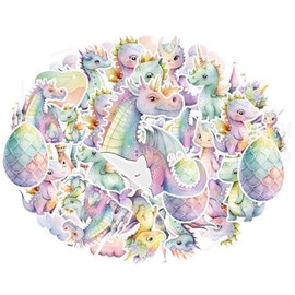25 Pcs Pink Dragon Stickers - Whimsical Decor for Girls' Baby Shower or Birthday, Fantasy-Themed Party Favors