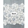 Tenedos Grey and Carrara Pebbles Marble Stone Mosaic Floor &