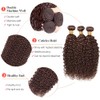 Dokksiiia Brown Kinky Curly Bundles Human Hair Color 4# Dark