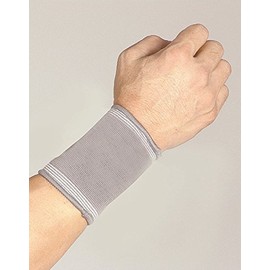 Adjustable Elastic Compressive Wrist Brace Support - Sports Wrap Splint - Support for Pain, Strains & Mild Sprains, Arthritis, Bursitis & Tendinitis (for Men & Women) (Large, Grey)
