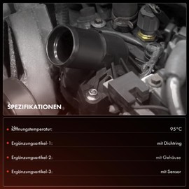 Frankberg Thermostat Compatible with A-Class W176 A180-A220 B-Class W242 W246 B180-B220 CLA Coupe C117 CLA 200-220 CLA Shooting Brake X117 CLA 200-220 Replace# A6512000715