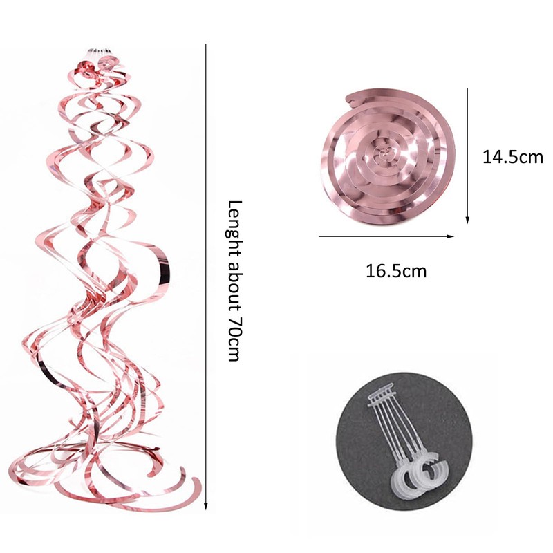 Torytoe Pack of 60 Hanging Spirals Grlande Streamers Birthday Colourful