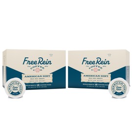 Free Rein Coffee Company, American Dirt French Roast Dark Roast Coffee Pods – Bold & Smooth Coffee, Roasted in America – 24ct (2 Packs of 12)