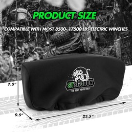 STEGODON Winch Cover,Heavy Duty Waterproof Dust-Proof Winch Protection Cover,UV-Resistant Neoprene Luminous Material Winch Cover,Fits for Electric Winches 8000-13000 lbs