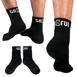 gr8ful® Merino Wool Socks for Men & Women | Fab for All Sports, Walking, Trail Running or Everyday Work Socks | Mild Compression on Arch, Tough & Cushioned, Warm Yet Breathable | 1 Pair, Black (XL)