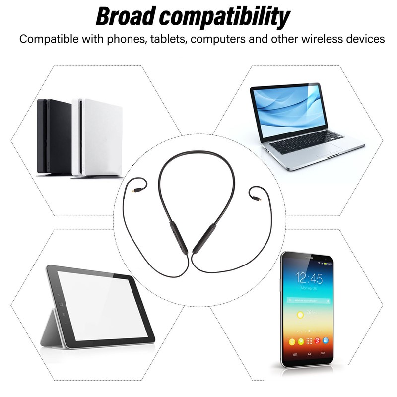 Bluetooth Earphone Wireless Upgrade Cable with Mic and Controller for