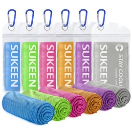Sukeen Cooling Towels 6 Pack (40"x 12"), Cooling Towels for Neck and Face, Cooling Rags, Lightweight Soft Breathable Towels for Yoga, Sport, Workout, Running, Gym, Camping, Fitness