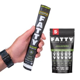 Fatty Grass-fed Beef Smoked Meat Sticks, Jalapeno Flavor, 13G Protein