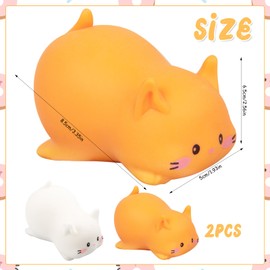 Pack of 2 Anti-Stress Toys, Soft Squishy Ball Toy, Anti-Stress Toy, Fidget Toys, Stress Toy, Cute Cat, Stress Relief, Squeeze Toys, Stress Toy, Stress Ball, Children and Adults