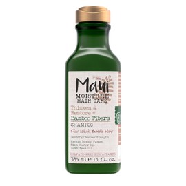 Maui Moisture, Thicken & Restore + Bamboo Fibers, Shampoo, Repara y Suaviza, Brinda Volumen a Cabello Rizado, Ondulado y Definido, Sin Parabenos, Fibra de Bamboo, 385 ml