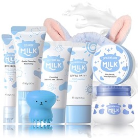 Set De Cuidado Facial Con Leche Para Adolescentes - Regalo Ideal Para Chicas De 10 A 12 Aos - Set Hidratante - Kit De Rutina De Cuidado Facial Para...
