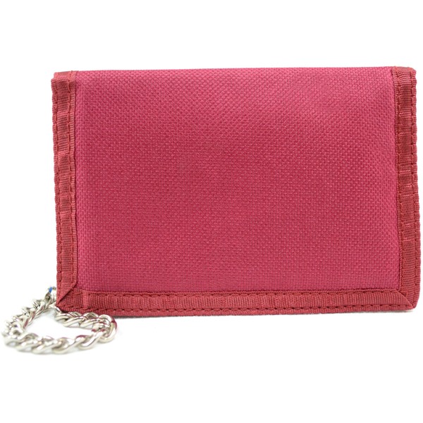Mens/Boys/Childrens Canvas Style Ripper Wallet with Key Chain - Red