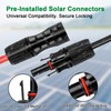 Solar Extension Cable 8AWG 50FT 2-Pack (Red + Black), PV