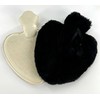 Heart Shaped Hot Water Bottle & Plush Cover 800ml Black
