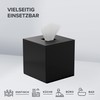 ovimar Teksmona Square Cosmetic Tissues Box, Stainless Steel, Matte Black,