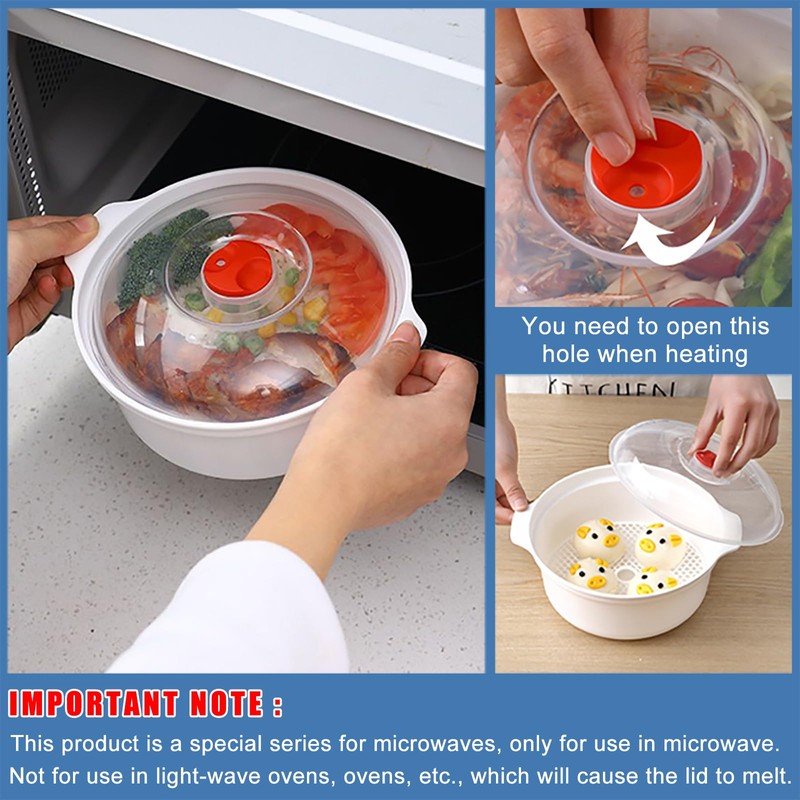 POYIPI Microwave Bowls with Lids Plastic Microwave Safe Bowls Microwave