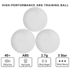 meizhouer 3 Star White Ping Pong Balls: 40mm Premium ABS Plastic - 20 Pack High Bounce & Durable Table Tennis Balls for Coaches/Clubs/Schools - Indoor/Outdoor Practice & Match Play