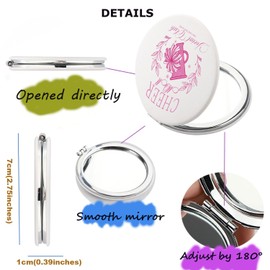 KUIYAI Cheer Mom Social Club Pocket Mirror Cheerleading Mom Compact Mirror Cheerleader Gift Megaphone Gift Cheer Team Gift (CheerMomMirror)
