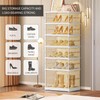 EHAMILY 6 Tiers 6-12 Pairs Foldable Shoe Boxes Large Plastic