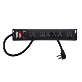 Monoprice Metal Surge Protector - 6 Outlet Power Strip, 1150 Joules 15 Amp, 125 Volt, 1875 Watt, 15 Feet, Black