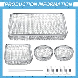 TOODOO 4 Pack RV Furnace Vent Cover, RV Flying Insect Screen for RV Water Heater Vent Cover (8.5 x 6 Inch)(4.5 x 4.5 Inch) (2.8 Inch) Stainless Steel Mesh with Installation Tool