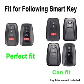 Key Fob Cover Case Fit for 2019 2020 2021 RAV4 Camry Corolla Avalon C-HR Prius GT86 Highlander Keyless Entry Remote Case Holder ABS Carbon Fiber Pattern (Red)