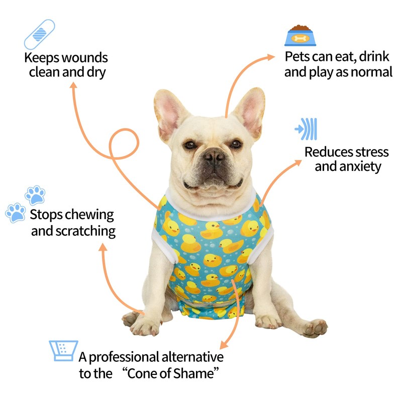 CuteBone Dog Surgery Recovery Suit Cat Surgical Onesie Female Body