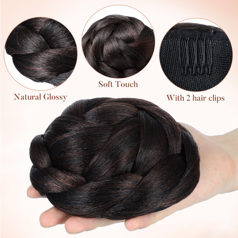 Braid Bun Hair Piece Extension Claw in Hairpiece, Synthetic Braided