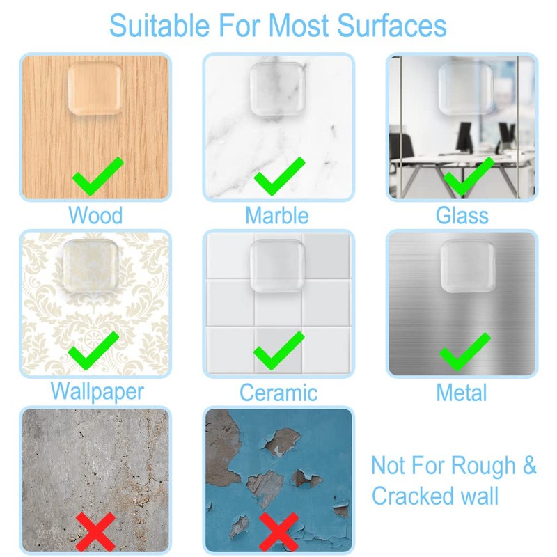 Transparent Square Door Stopper Wall Protector Set - 6-Piece Soft