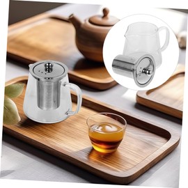 BIUDECO Clear Glass with Spout Teapot for Loose Leaf Blooming Tea Stovetop Safe Glass Tea Kettle for Home Brewing