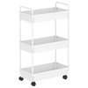 Buzowruil Rolling Storage Cart 3 Tier Organizer Mobile Shelving Unit