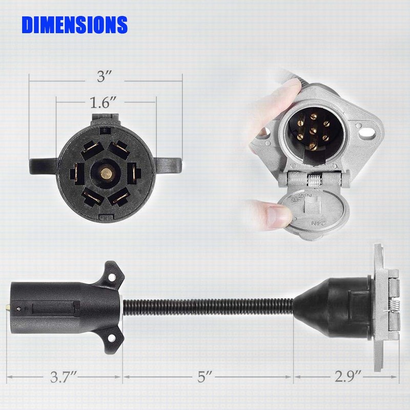 CARROFIX - Adaptador para conector de remolque de 7 vías