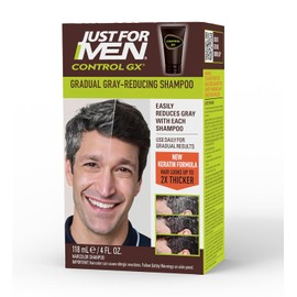 Just For Men Control GX Grey Reducing Shampoo, Gradual Hair Color for Stronger and Healthier Hair, 4 Fl Oz - Pack of 1 (Packaging May Vary)