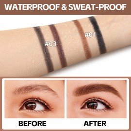 Boobeen Augenbrauen-Set, 2-Farben-Augenbrauenpuder und 4-Gabelspitzen-Brauenstift ，langanhaltend wasserfest und wischfest für natürliche, flauschige Augenbrauen, Puderbrauen-Set mit Pinsel