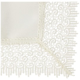 Violet Linen Treasure Lace Tablecloth Ivory 70" by 120" Oblong/Rectangle
