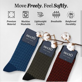 Necto Men's Dress Socks, Classic Argyle and Solid Patterns, Multiple Colors (UK, Alpha, M, Regular, Regular, 1, Multi colors)