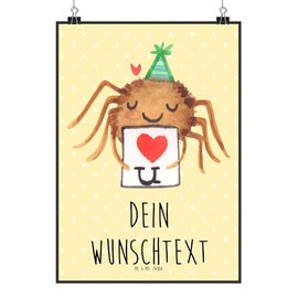 Mr. & Mrs. Panda DIN A3 Personalisiertes Poster Spinne Agathe Brief - Personalisierte Geschenke, Raumdekoration mit Namen, Videos, Liebesgeschenk,