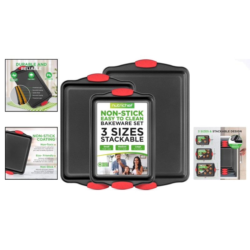 Essential 3-Piece Nonstick Baking Set - Perfect for Roasting, Baking