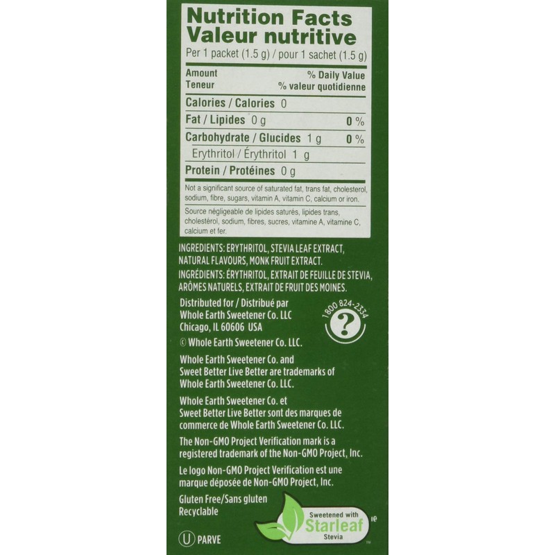 Whole Earth Sweetener Company Stevia & Monk Fruit Sweetener, Erythritol