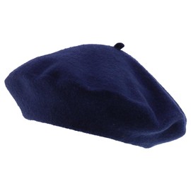 Trendy Apparel Shop Classic French Style Wool Beret Beanie Hat - Navy