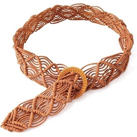Braided Woven Belt Rattan Bohemian Waist Belt for Women for Dresses Skirts Pants Shorts