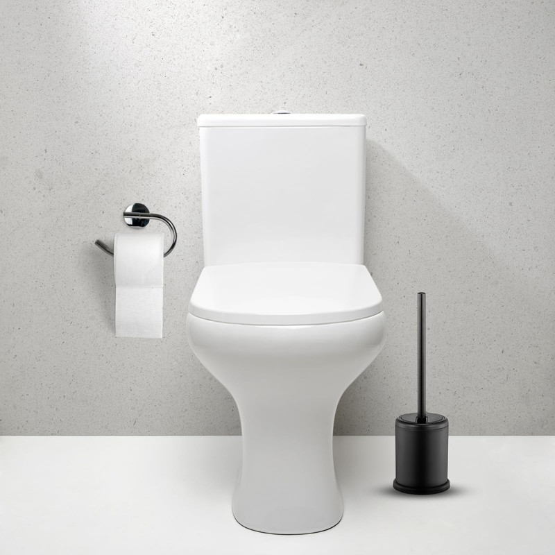 ToiletTree Products - Escobilla de Inodoro con Tapa, Color Negro,