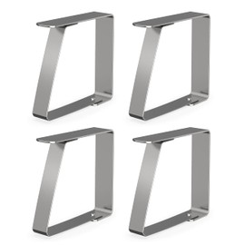 virea 4 x Tablecloth clips 7 cm Silver - - Stainless steel table cover clamps for indoors and outdoors - - Easy to wash table cloth holders - - Rounded edges - - Clips for many table types