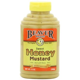 Beaver Sweet Honey Mustard, 13 Ounce Squeeze Bottle (Pack of 6)