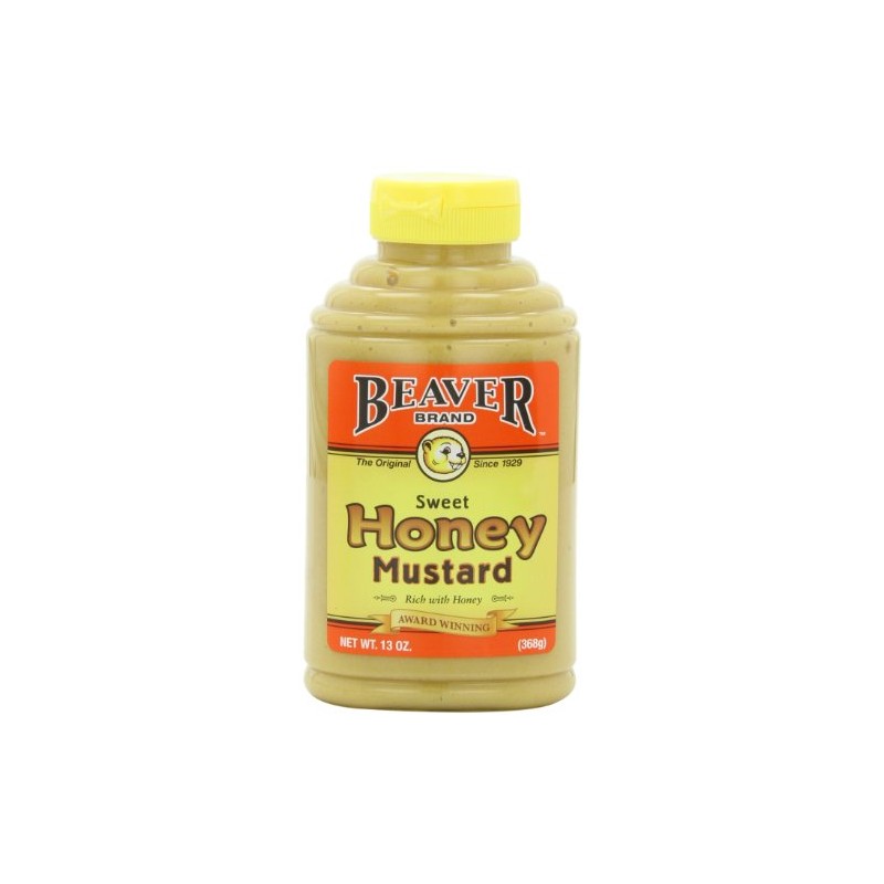 Beaver Sweet Honey Mustard, 13 Ounce Squeeze Bottle (Pack of