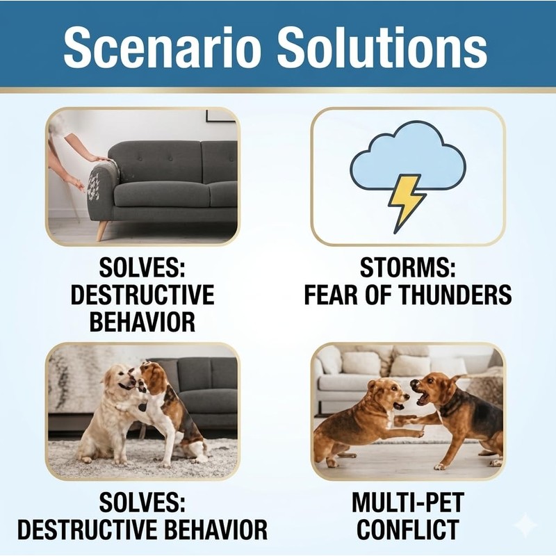 Egdusns Dog Calming Diffuser for Dogs, 2 Diffusers + 4