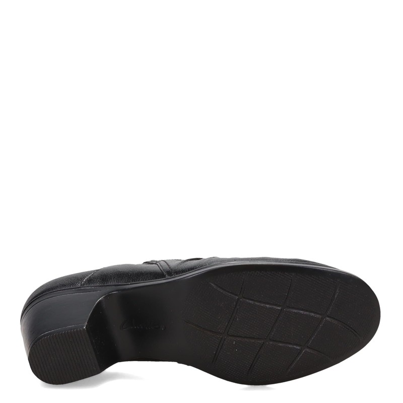 Clarks Collection Women's Emily 2 Cove Pump, Black Leather, 6