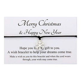 Lucor Merry Christmas Happy New Year Gifts | New Year Greeting Cards | New Year Snowflake Wish Bracelet | New Year Christmas Gifts Collection(Hot Pink)