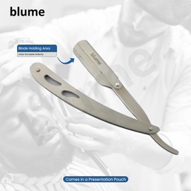 Straight Edge Razor for Men Shaving and Professional Barbers – Matte Black Light Weight Single Blade Razor - Moustache & Beard Shaving - Japanese Stainless Steel (Silver)